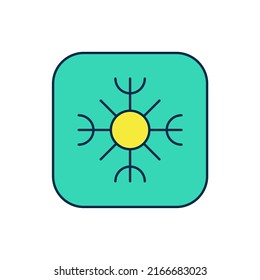Filled outline Snowflake icon isolated on white background.  Vector