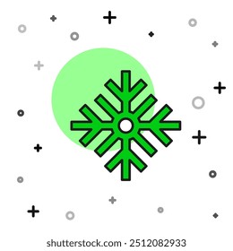 Gefüllter Umriss Schneeflocken-Symbol einzeln auf weißem Hintergrund. Frohe Weihnachten und einen guten Rutsch ins neue Jahr.  Vektorgrafik