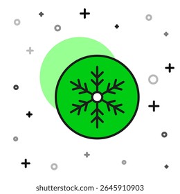 Filled outline Snowflake icon isolated on white background. Merry Christmas and Happy New Year.  Vector