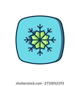 Esquema lleno Icono de copo de nieve aislado sobre fondo blanco. Felices Navidades y Feliz Año Nuevo. Estilo de contorno relleno plano con sombra. Vector