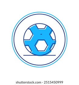 Filled outline Soccer football ball icon isolated on white background. Sport equipment.  Vector