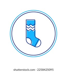 Filled outline Socks icon isolated on white background.  Vector