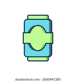 Filled outline Soda can icon isolated on white background. Flat filled outline style with shadow. Vector