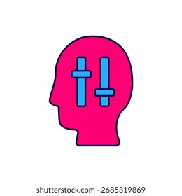 Filled outline Solution to the problem in psychology icon isolated on white background. Puzzle. Therapy for mental health.  Vector