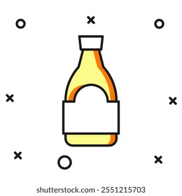 Filled outline Soy sauce bottle icon isolated on white background. Flat filled outline style with shadow. Vector