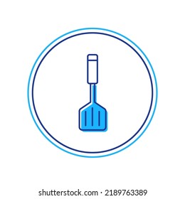 Filled outline Spatula icon isolated on white background. Kitchen spatula icon. BBQ spatula sign. Barbecue and grill tool.  Vector