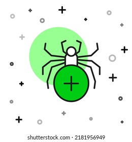 Filled outline Spider icon isolated on white background. Happy Halloween party.  Vector