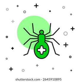 Filled outline Spider icon isolated on white background. Happy Halloween party.  Vector