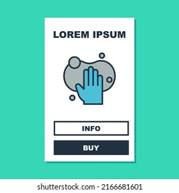 Filled outline Sponge icon isolated on turquoise background. Wisp of bast for washing dishes. Cleaning service logo.  Vector