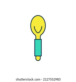 Filled outline Spoon icon isolated on white background. Cooking utensil. Cutlery sign.  Vector