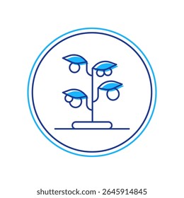 Filled outline Sprout icon isolated on white background. Seed and seedling. Leaves sign. Leaf nature.  Vector