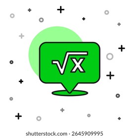 Filled outline Square root of x glyph icon isolated on white background. Mathematical expression.  Vector