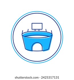 Gefüllte Umriss Stadion Symbol isoliert auf weißem Hintergrund. Arena-Symbol.  Vektor