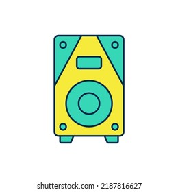 Filled outline Stereo speaker icon isolated on white background. Sound system speakers. Music icon. Musical column speaker bass equipment.  Vector