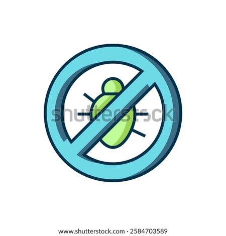 Filled outline Stop colorado beetle icon isolated on white background. Flat filled outline style with shadow. Vector