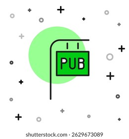 Panneau de rue avec inscription Icône de pub isolée sur fond blanc. Convient pour les publicités bar, café, restaurant.  Image vectorielle