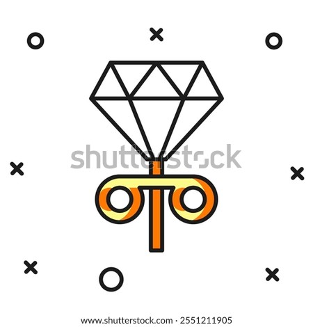 Filled outline Stud earrings icon isolated on white background. Jewelry accessories. Flat filled outline style with shadow. Vector