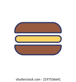 Filled Outline Style Vector Icon of burger