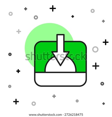 Filled outline Sunset icon isolated on white background.  Vector