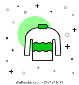 Filled outline Sweater icon isolated on white background. Pullover icon.  Vector
