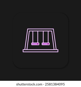 Filled outline Swings for kids summer games on playground icon isolated on black background. Outdoor entertainment equipment. Flat filled outline style with shadow. Vector
