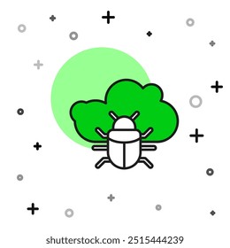 Bug del sistema en un icono de la nube aislado en el fondo blanco. Concepto de diseño de computación en la nube. Conexión de red digital.  Vector
