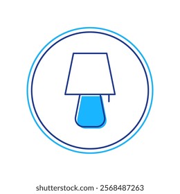 Filled outline Table lamp icon isolated on white background. Night light.  Vector