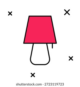 Icono de la lámpara de mesa aislado en el fondo blanco. Luz nocturna.  Vector