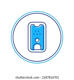 Filled outline Taxi driver license icon isolated on white background.  Vector