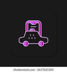 Filled outline Taxi mobile app icon isolated on black background. Mobile application taxi. Flat filled outline style with shadow. Vector