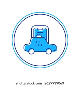 Filled outline Taxi mobile app icon isolated on white background. Mobile application taxi.  Vector