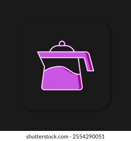 Filled outline Teapot icon isolated on black background. Flat filled outline style with shadow. Vector