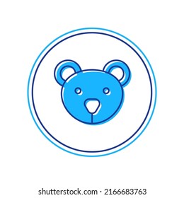 Filled outline Teddy bear plush toy icon isolated on white background.  Vector