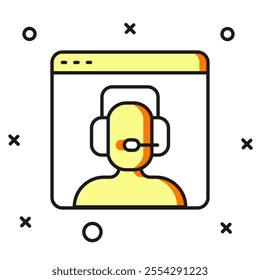 Filled outline Telephone 24 hours support icon isolated on white background. All-day customer support call-center. Full time call services. Flat filled outline style with shadow. Vector