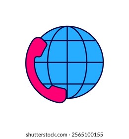 Filled outline Telephone 24 hours support icon isolated on white background. All-day customer support call-center. Full time call services.  Vector