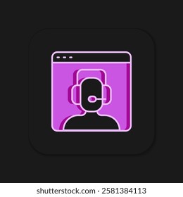 Filled outline Telephone 24 hours support icon isolated on black background. All-day customer support call-center. Full time call services. Flat filled outline style with shadow. Vector