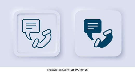 Filled and outline Telephone 24 hours support icon isolated on grey background. All-day customer support call-center. Full time call services. Square button. Vector