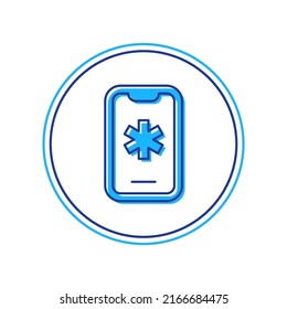 Filled outline Telephone with emergency call 911 icon isolated on white background. Police, ambulance, fire department, call, phone.  Vector