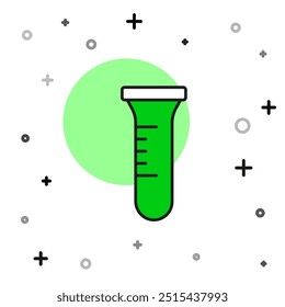 Tubo de ensayo y frasco de prueba de laboratorio químico icono aislado sobre fondo blanco. Signo de cristalería de laboratorio.  Vector