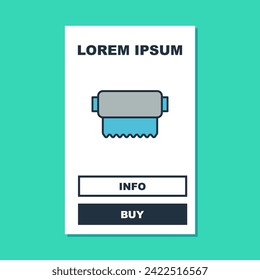 Filled outline Textile fabric roll icon isolated on turquoise background. Roll, mat, rug, cloth, carpet or paper roll icon.  Vector