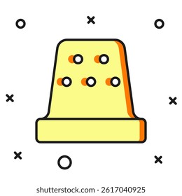 Filled outline Thimble for sewing icon isolated on white background. Flat filled outline style with shadow. Vector