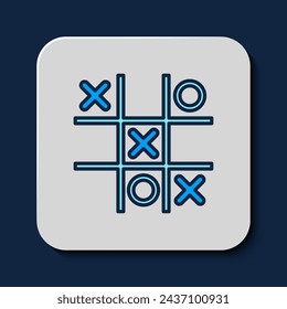Tic tac toe game icon aislado sobre fondo azul.  Vector