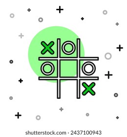 Tic tac toe game icon aislado sobre fondo blanco.  Vector