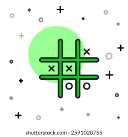 Filled outline Tic tac toe game icon isolated on white background.  Vector