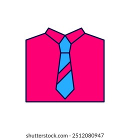 Filled outline Tie icon isolated on white background. Necktie and neckcloth symbol.  Vector