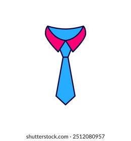 Filled outline Tie icon isolated on white background. Necktie and neckcloth symbol.  Vector