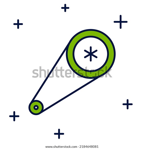 Filled outline Timing belt kit icon isolated on\
white background. \
Vector