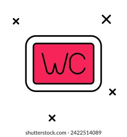 Filled outline Toilet icon isolated on white background. WC sign. Washroom.  Vector