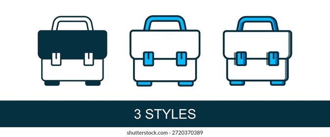 Icono de caja de herramientas de contorno lleno aislado sobre fondo blanco. Signo de caja de herramientas.  Vector