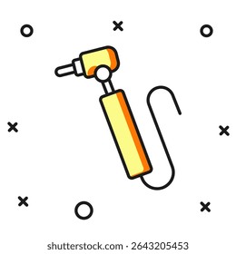 Filled outline Tooth drill icon isolated on white background. Dental handpiece for drilling and grinding tools. Flat filled outline style with shadow. Vector